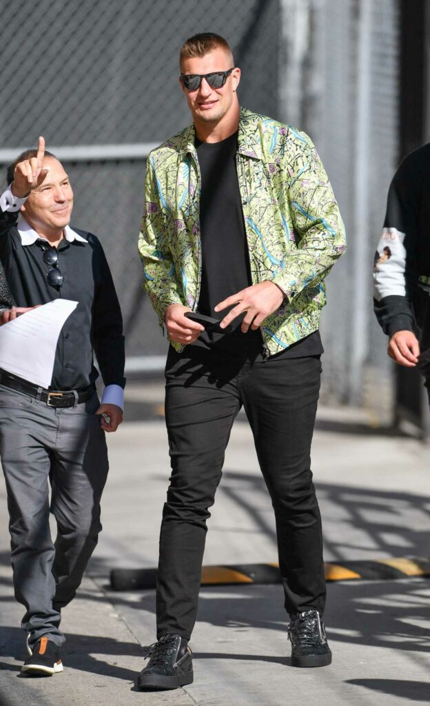 Rob Gronkowski in a Green Patterned Jacket