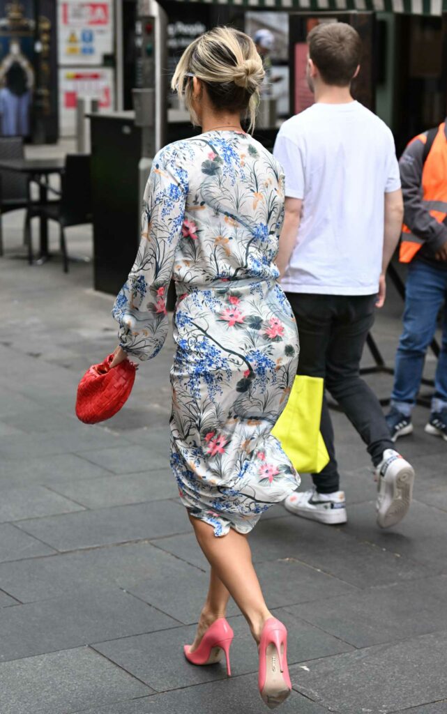 Ashley Roberts in a Floral Dress