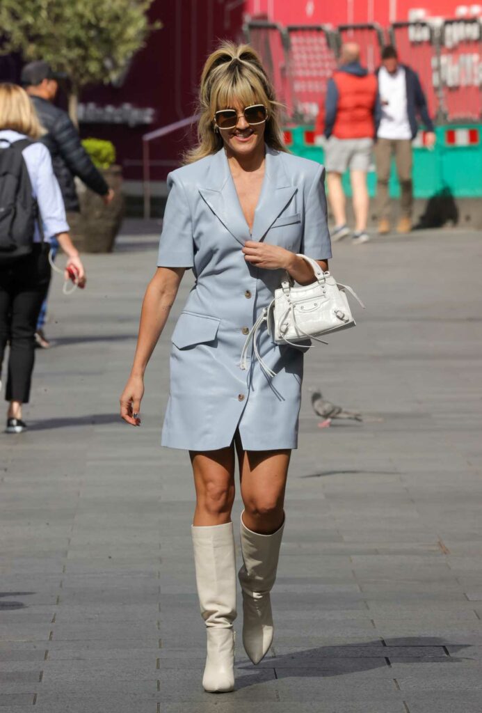 Ashley Roberts in a Grey Dress