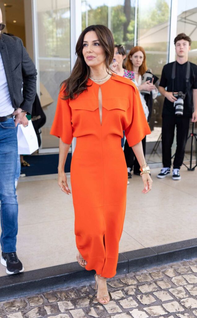 Eva Longoria in an Orange Dress