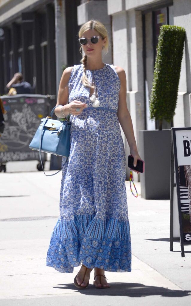 Nicky Hilton in a Blue Floral Dress