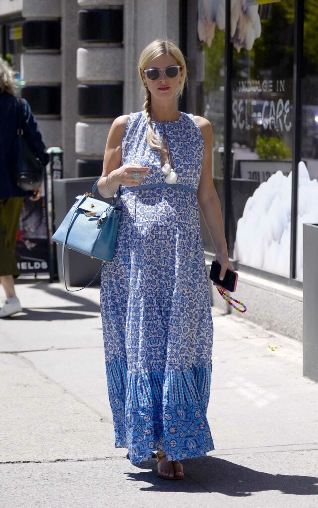 Nicky Hilton in a Blue Floral Dress