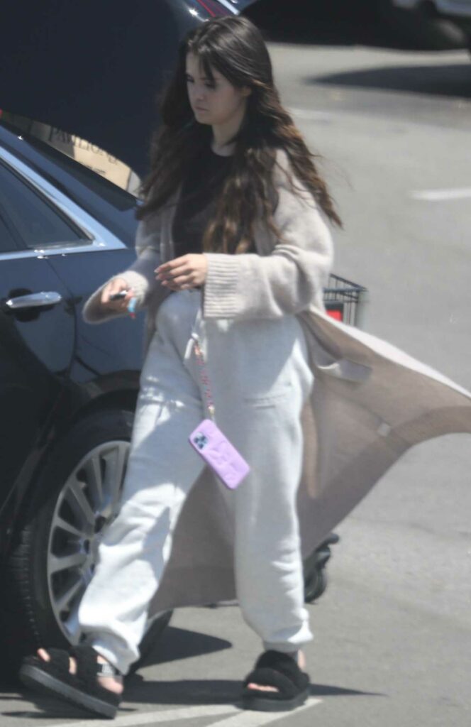 Selena Gomez in a White Sweatpants