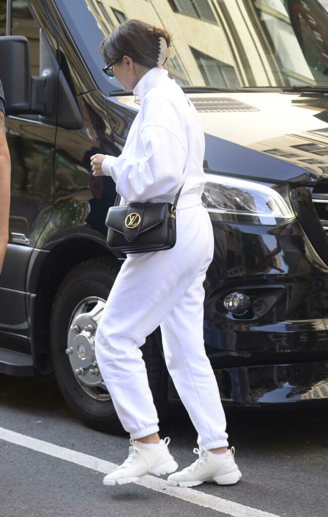 Selena Gomez in a White Sweatsuit
