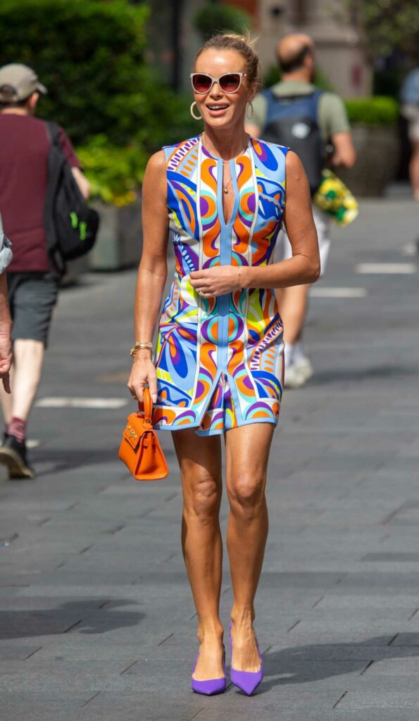 Amanda Holden in a Patterned Mini Dress