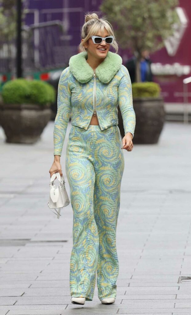 Ashley Roberts in a Patterned Pantsuit