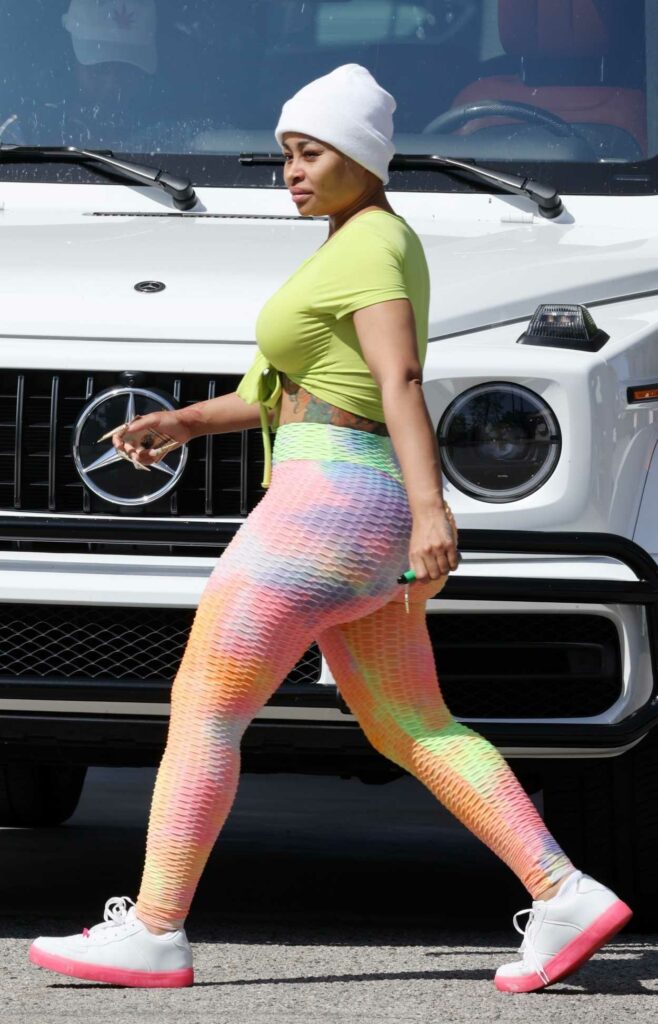 Blac Chyna in a Neon Green Top