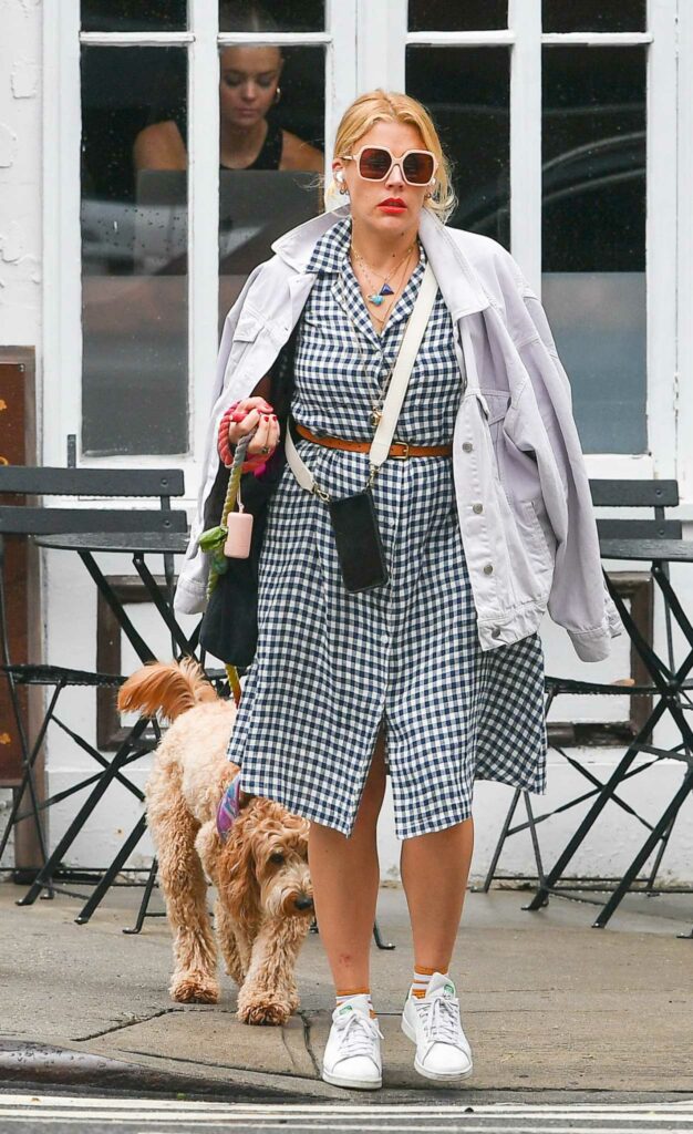 Busy Philipps in a Chess Print Dress