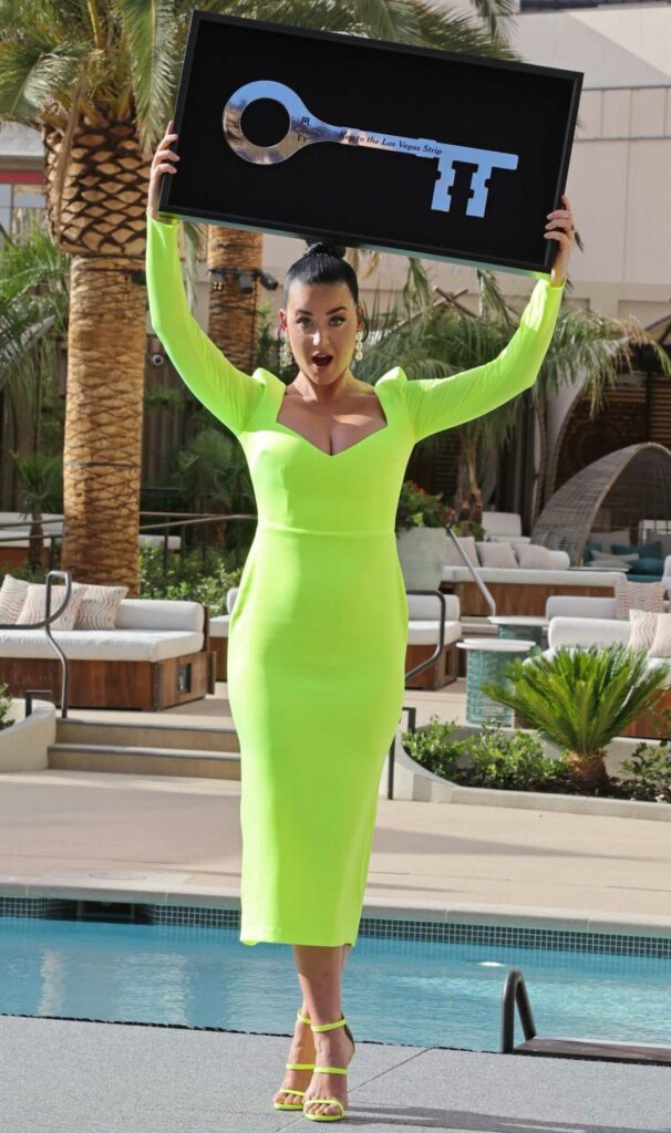 Katy Perry in a Neon Green Dress