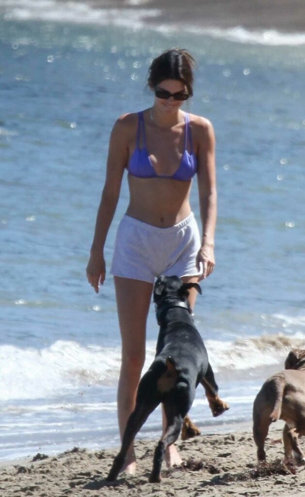 Kendall Jenner in a Blue Bikini