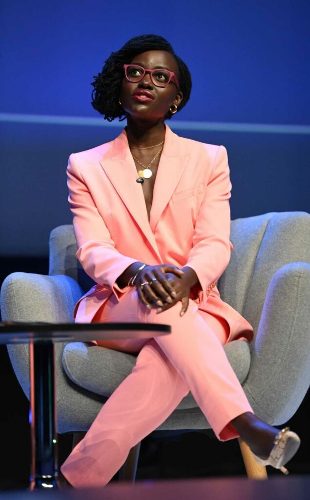 Lupita Nyongo in a Pink Pantsuit