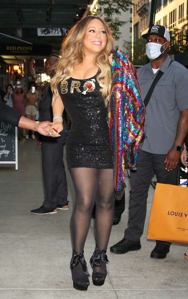 Mariah Carey in a Black Mini Dress