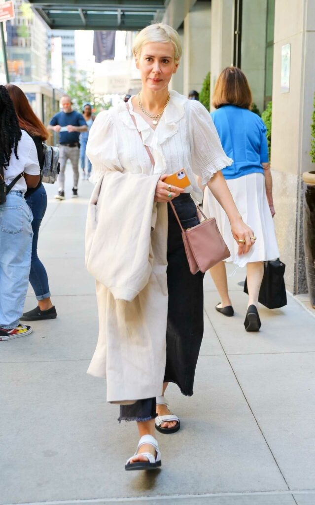 Sarah Paulson in a White Blouse