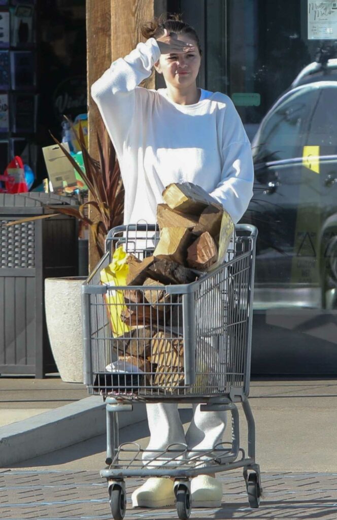 Selena Gomez in a White Sweatshirt