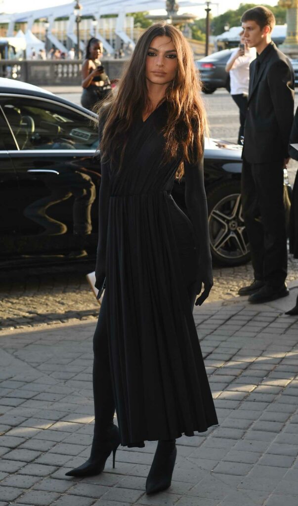 Emily Ratajkowski in a Black Dress