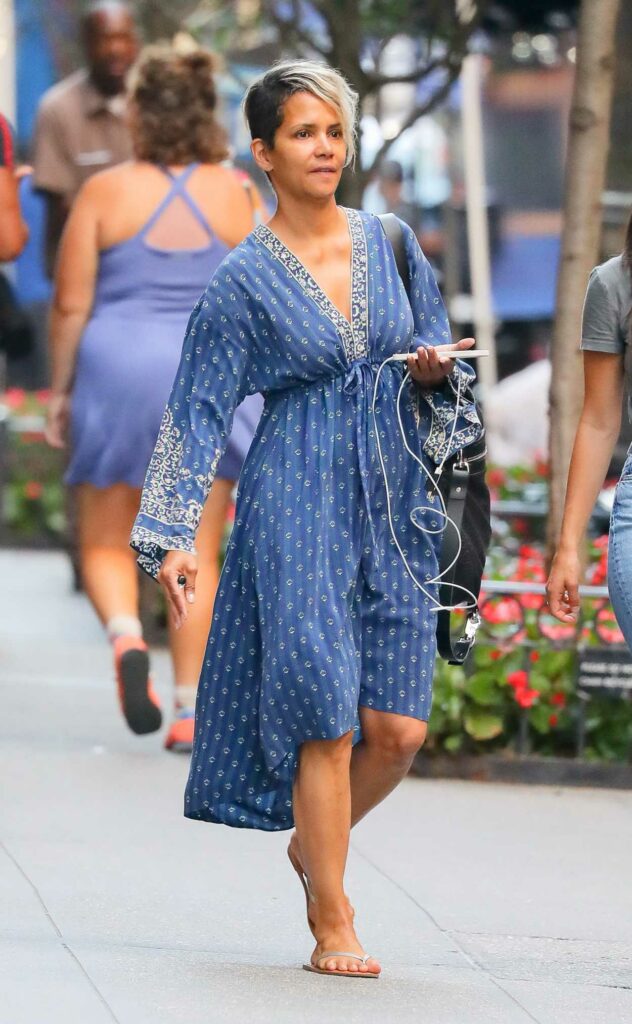 Halle Berry in a Blue Dress