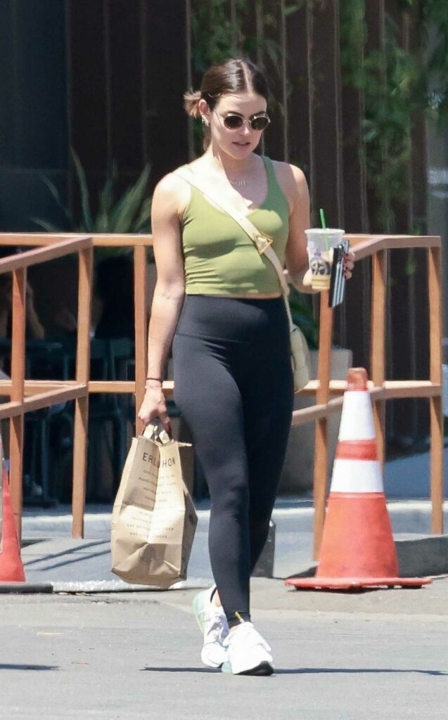 Lucy Hale in an Olive Top