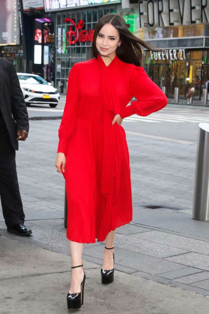 Sofia Carson in a Red Dress