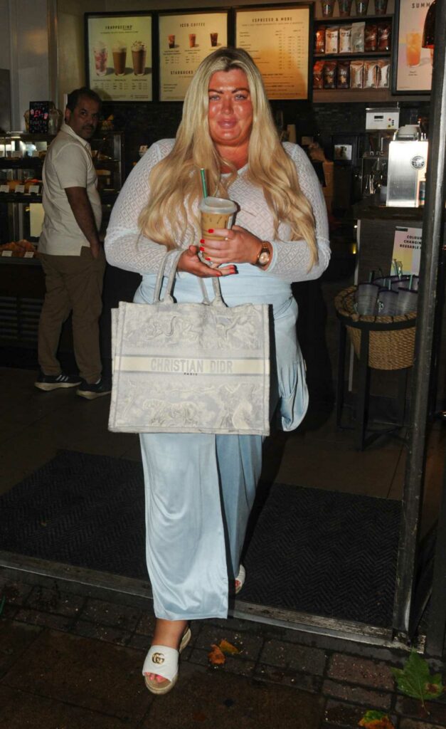 Gemma Collins in a Baby Blue Tracksuit