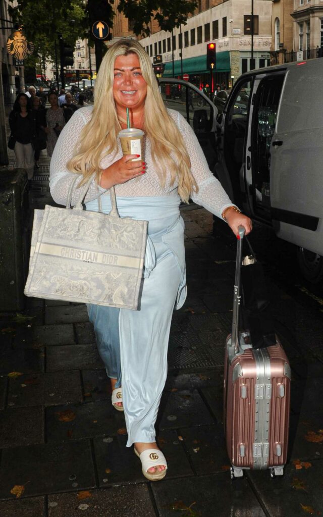 Gemma Collins in a Baby Blue Tracksuit