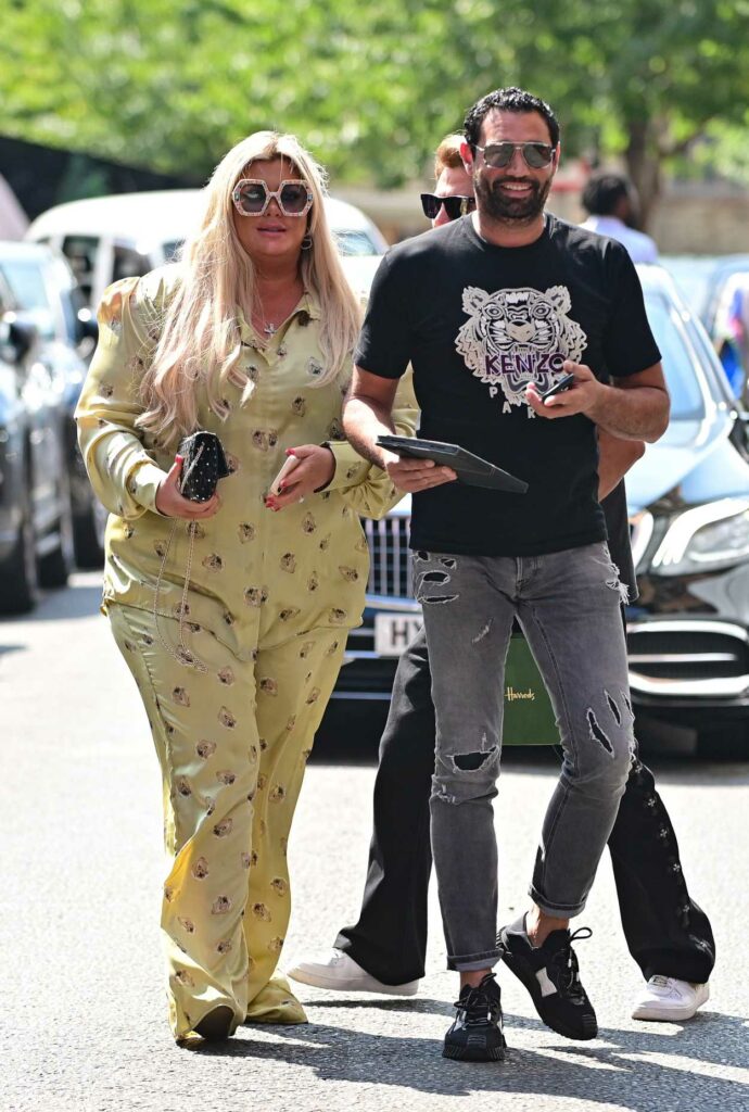 Gemma Collins in a Yellow Pantsuit