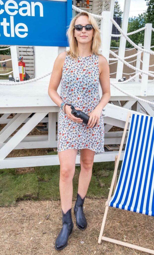 Jodie Comer in a Floral Dress