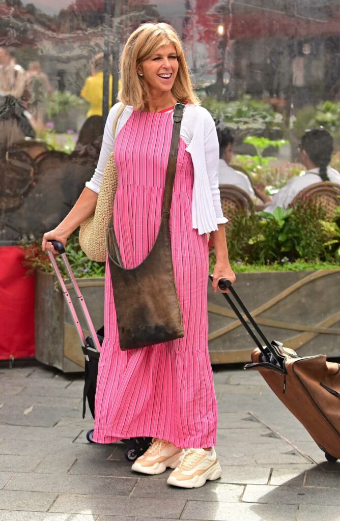 Kate Garraway in a Pink Dress