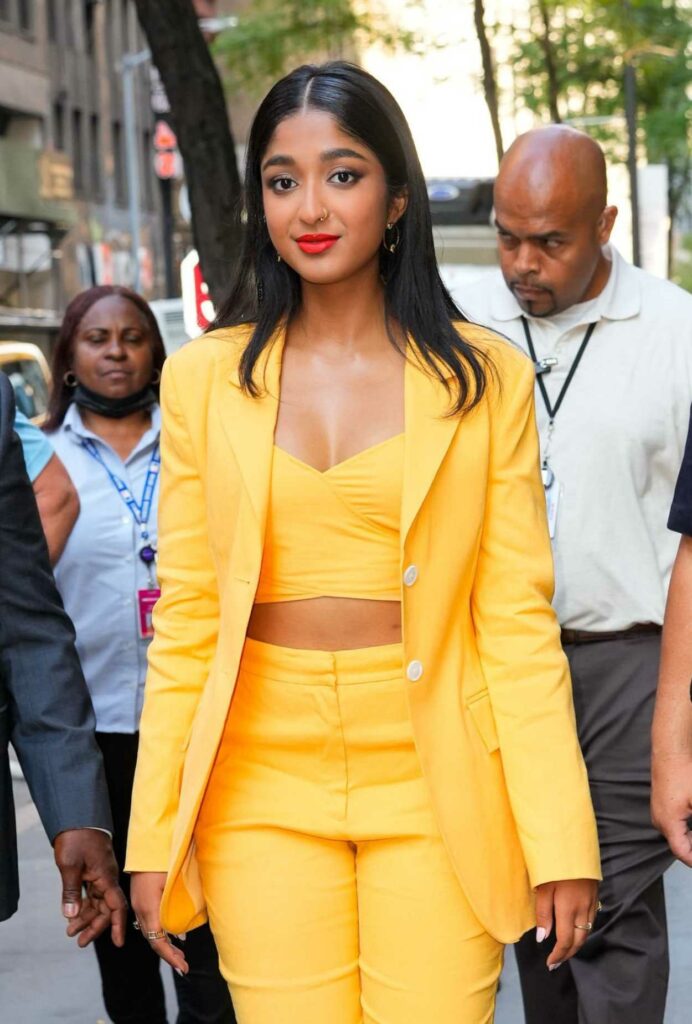 Maitreyi Ramakrishnan in a Yellow Pantsuit