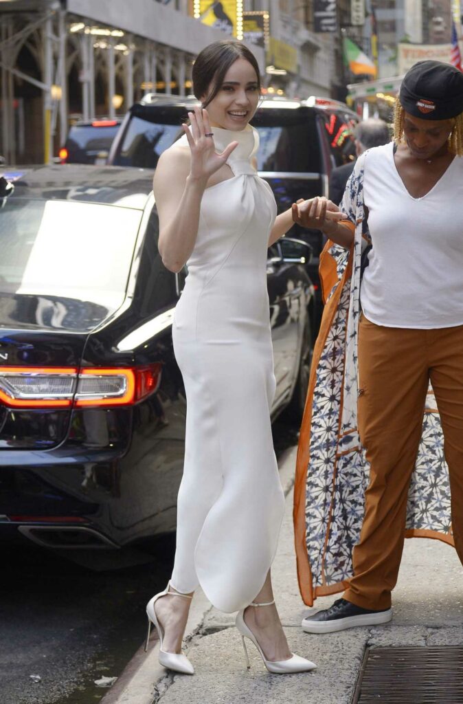 Sofia Carson in a White Dress