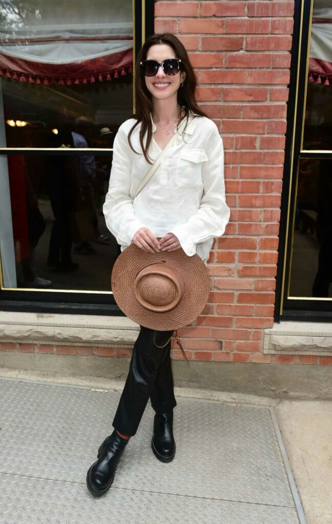 Anne Hathaway in a White Shirt