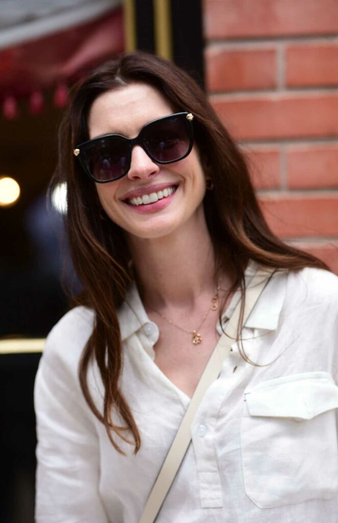 Anne Hathaway in a White Shirt