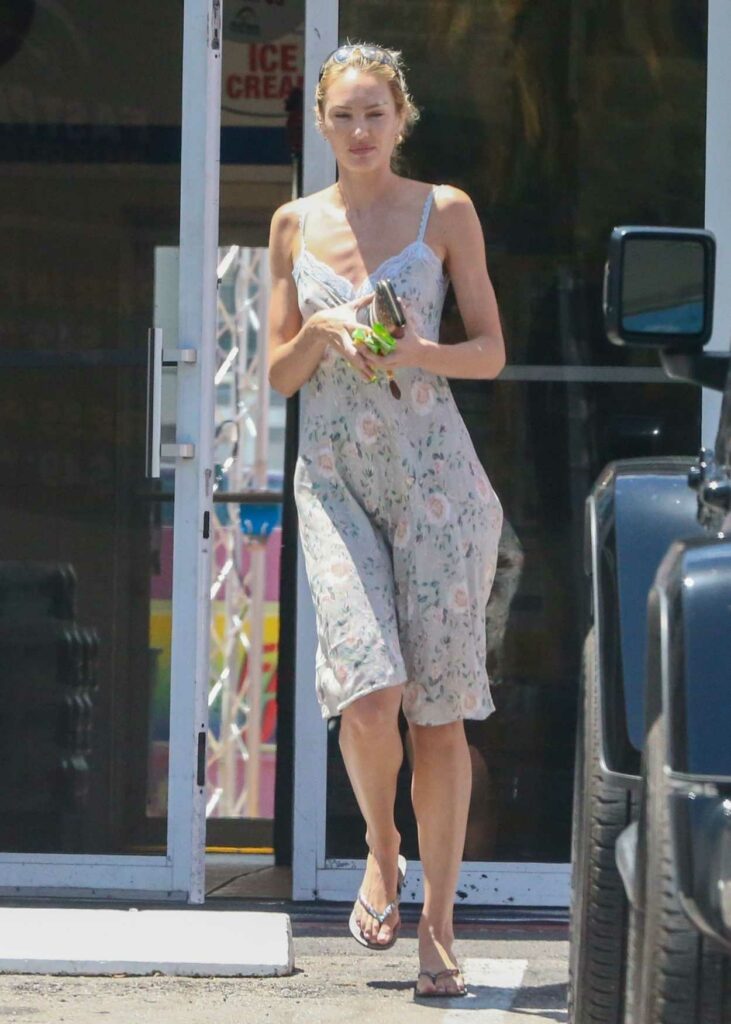 Candice Swanepoel in a Floral Dress