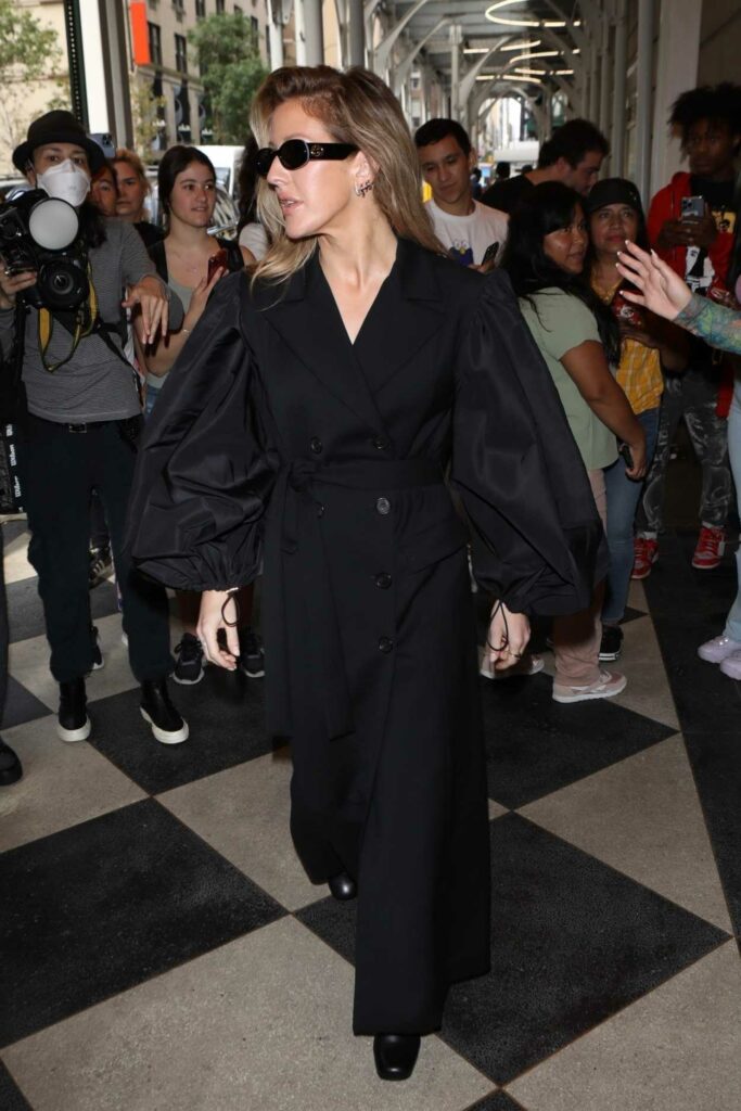 Ellie Goulding in a Black Trench Coat