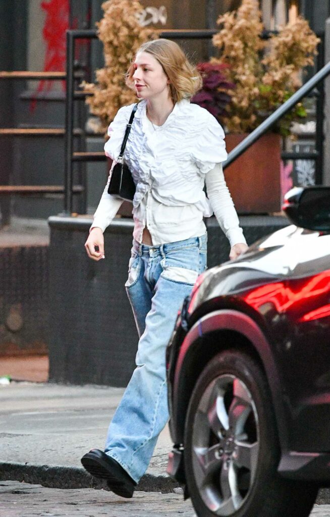 Hunter Schafer in a White Blouse