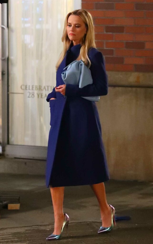 Reese Witherspoon in a Blue Coat