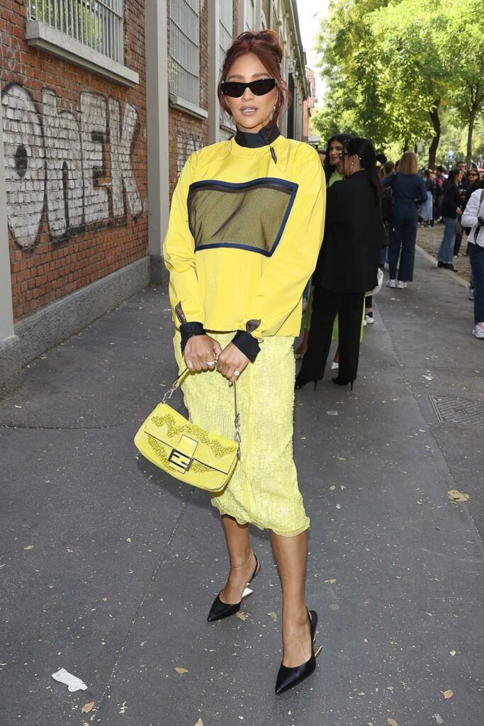 Shay Mitchell in a Yellow Ensemble