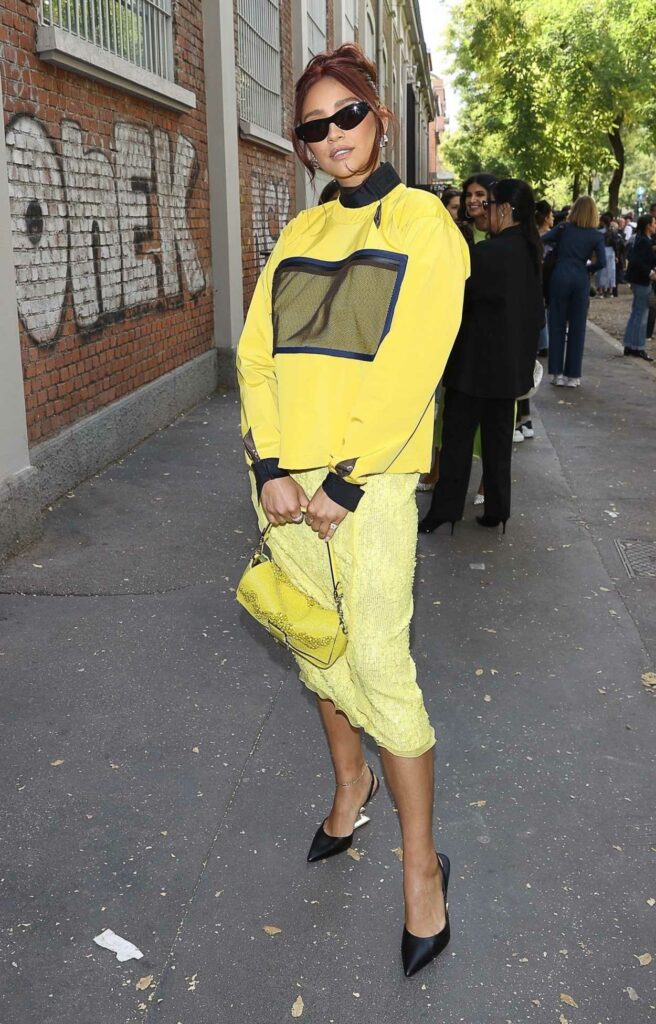 Shay Mitchell in a Yellow Ensemble