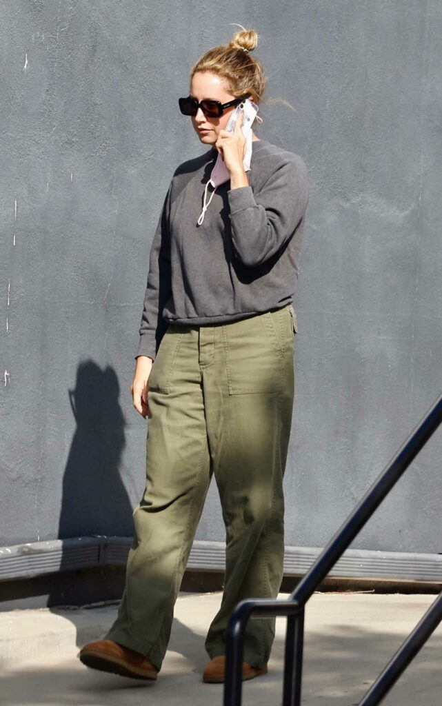 Ashley Tisdale in an Olive Pants