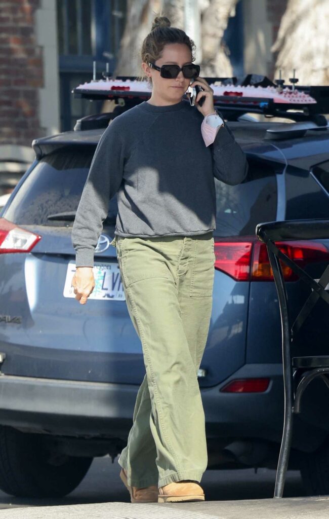Ashley Tisdale in an Olive Pants