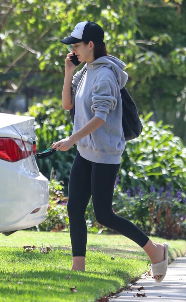 Camila Morrone in a Grey Hoodie