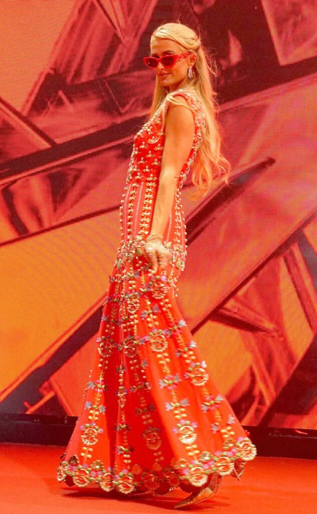 Paris Hilton in a Red Dress