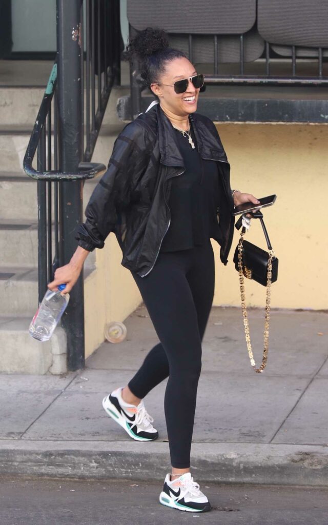 Tia Mowry in a Black Outfit
