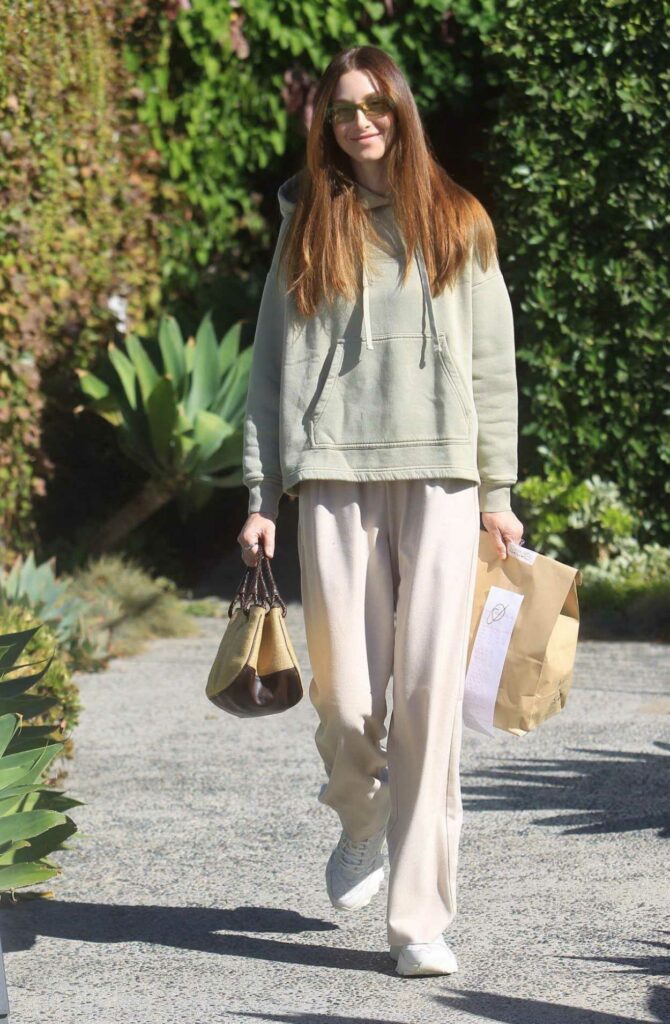 Whitney Port in an Olive Hoodie