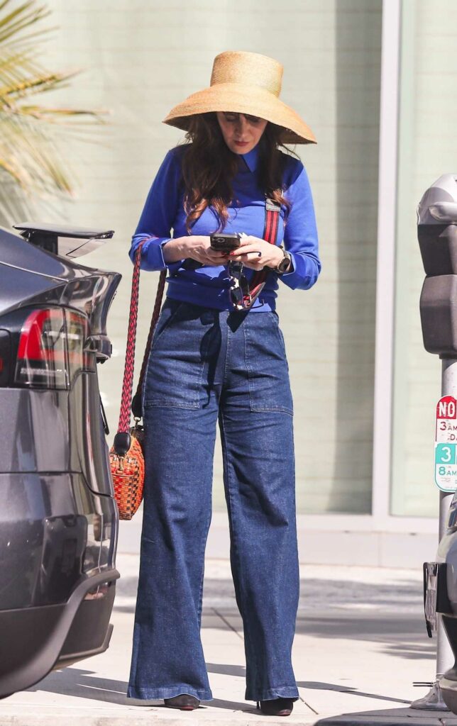 Zooey Deschanel in a Straw Hat