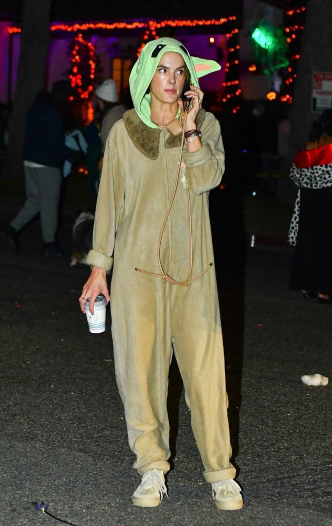 Alessandra Ambrosio in a Yoda Costum