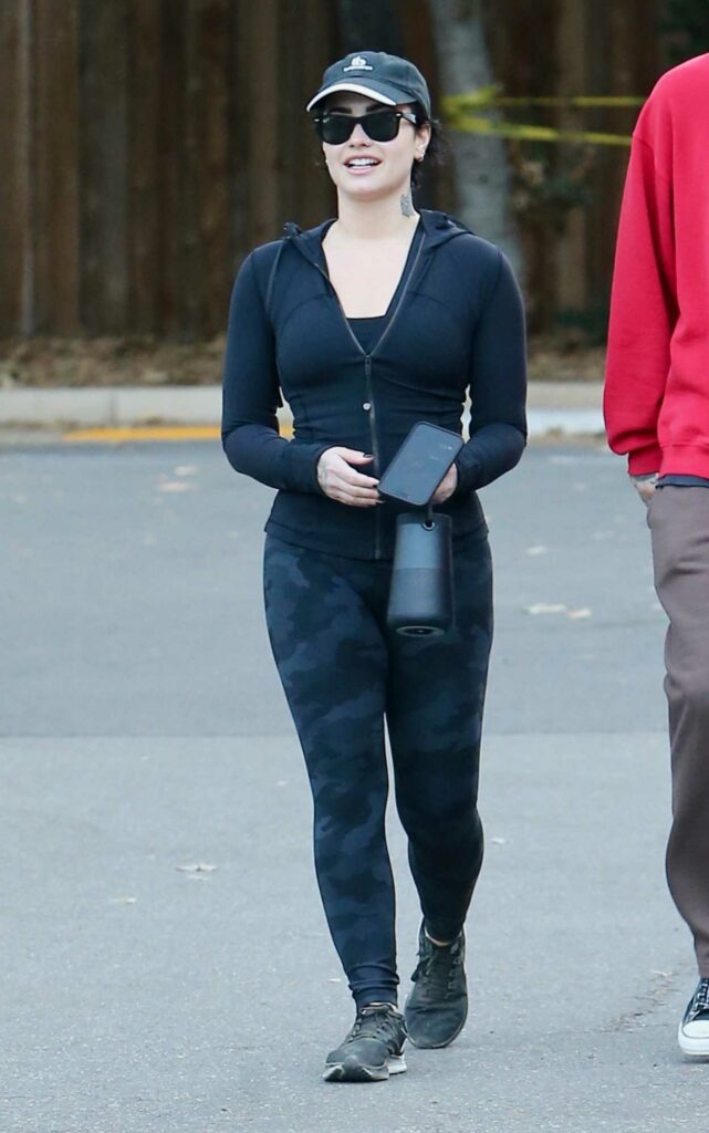 Demi Lovato in a Black Outfit