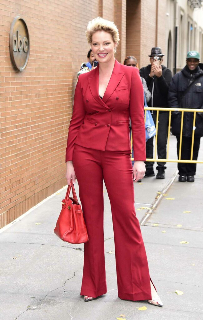 Katherine Heigl in a Red Pantsuit