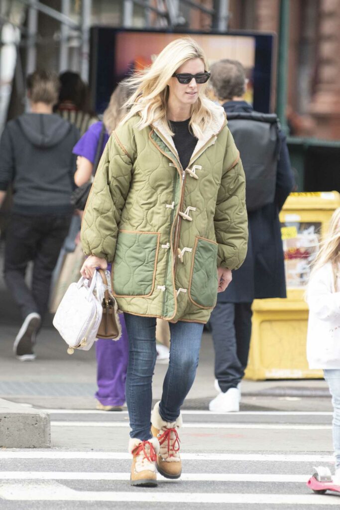 Nicky Hilton in an Olive Jacket