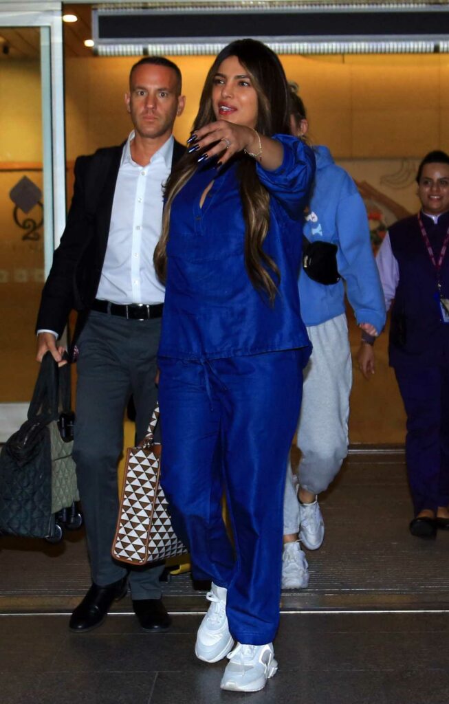 Priyanka Chopra in a Blue Pantsuit