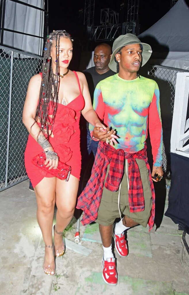 Rihanna in a Red Mini Dress